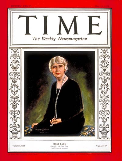 TIME Magazine Cover: Mrs. Herbert Hoover -- May 13, 1929