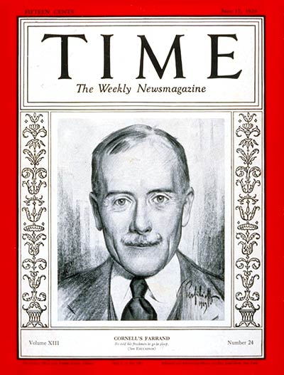 TIME Magazine Cover: Livingston Farrand -- June 17, 1929