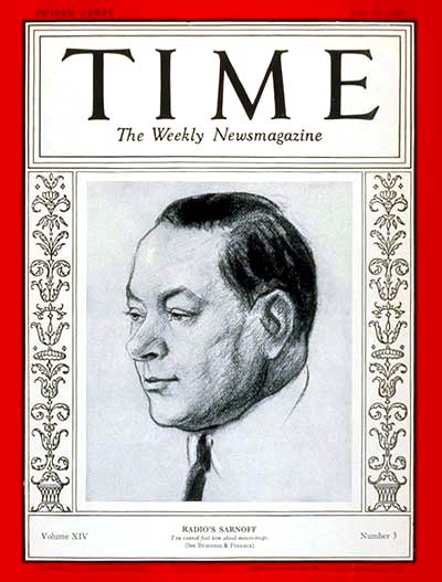 TIME Magazine Cover: David Sarnoff -- July 15, 1929