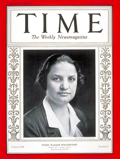 TIME Magazine Cover: Mabel Willebrandt -- Aug. 26, 1929