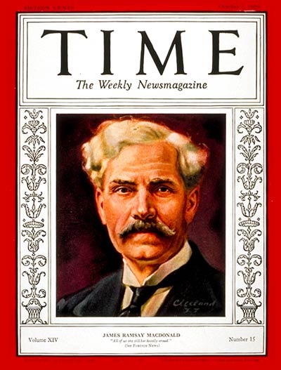 TIME Magazine Cover: Ramsay MacDonald -- Oct. 7, 1929