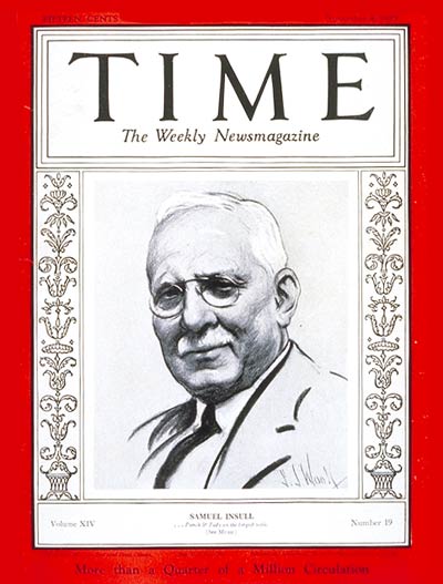 TIME Magazine Cover: Samuel Insull -- Nov. 4, 1929