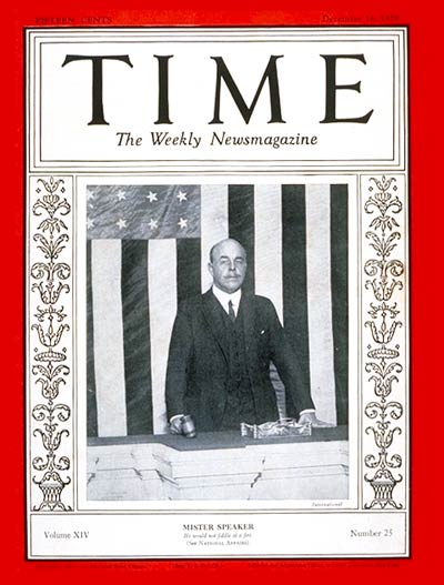 TIME Magazine Cover: Nicholas Longworth -- Dec. 16, 1929