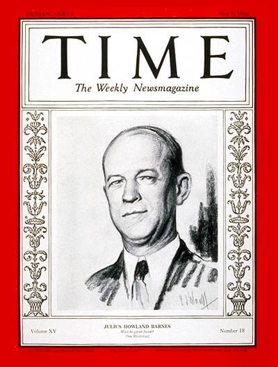 TIME Magazine Cover: Julius H. Barnes -- May 5, 1930