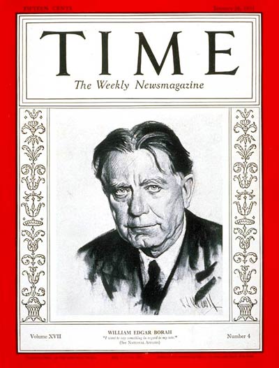 TIME Magazine Cover: Senator William Borah -- Jan. 26, 1931