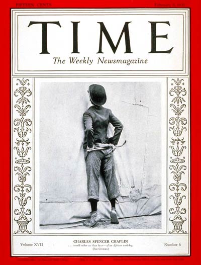 TIME Magazine Cover: Charlie Chaplin -- Feb. 9, 1931