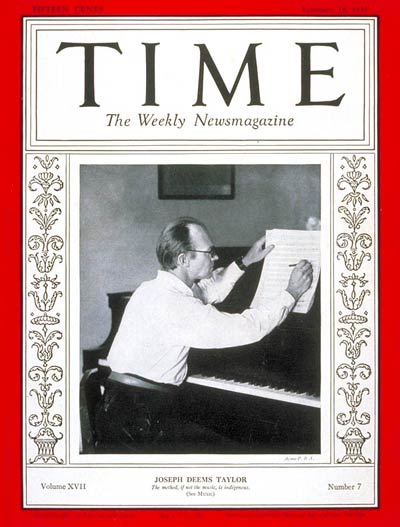 TIME Magazine Cover: Joseph Deems Taylor -- Feb. 16, 1931