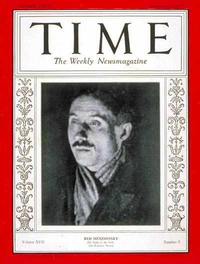 TIME Magazine Cover: Viacheslav Menzhinsky -- Feb. 23, 1931