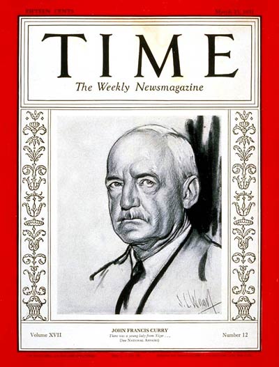 TIME Magazine Cover: John F. Curry -- Mar. 23, 1931
