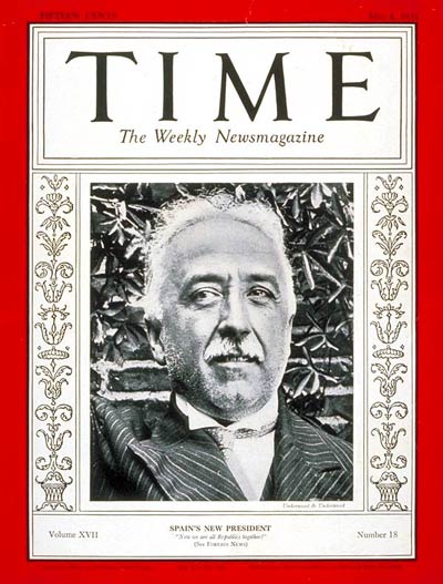 TIME Magazine Cover: President Alcala Zamora -- May 4, 1931