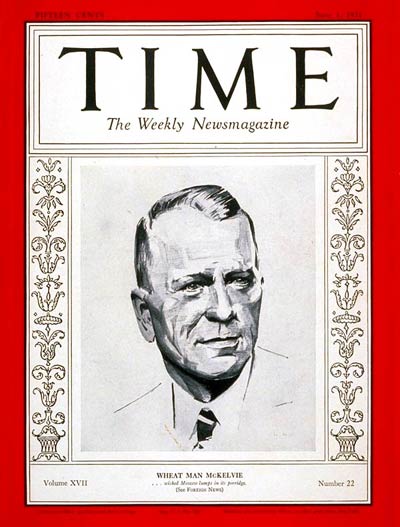 TIME Magazine Cover: Samuel R. McKelvie -- June 1, 1931