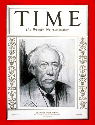 TIME Magazine Cover: Dr. David S. Jordan -- June 8, 1931
