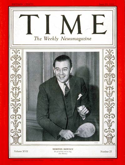 TIME Magazine Cover: Morton Downey -- June 22, 1931
