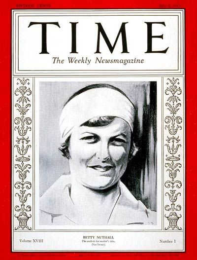 TIME Magazine Cover: Betty Nuthall -- July 6, 1931