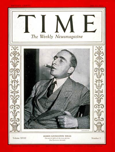 TIME Magazine Cover: Ogden L. Mills -- July 13, 1931