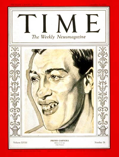 TIME Magazine Cover: Primo Carnera -- Oct. 5, 1931