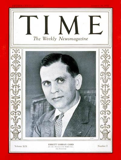 TIME Magazine Cover: Errett L. Cord -- Jan. 18, 1932