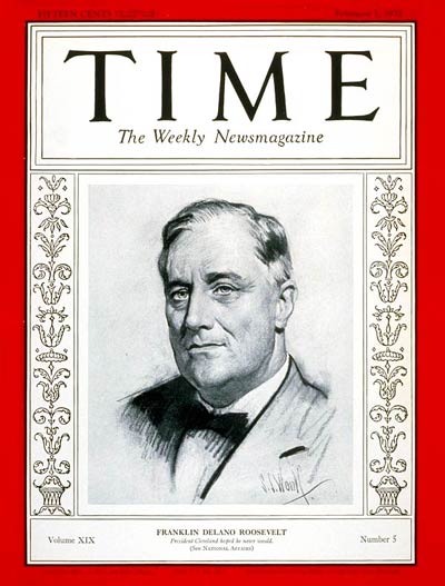 TIME Magazine Cover: Franklin D. Roosevelt -- Feb. 1, 1932