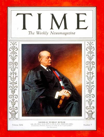 TIME Magazine Cover: Nicholas M. Butler -- Feb. 15, 1932