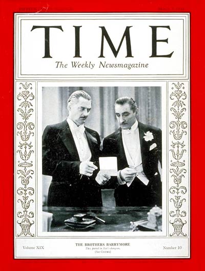 TIME Magazine Cover: Barrymore Brothers -- Mar. 7, 1932