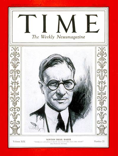 TIME Magazine Cover: Newton D. Baker -- May 23, 1932