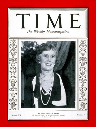TIME Magazine Cover: Pauline M. Sabin -- July 18, 1932
