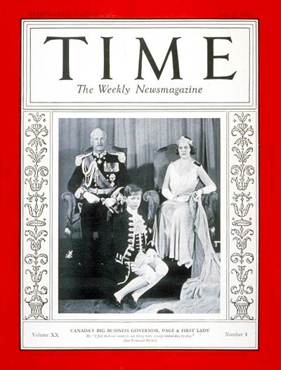 TIME Magazine Cover: Earl of Bessborough -- July 25, 1932