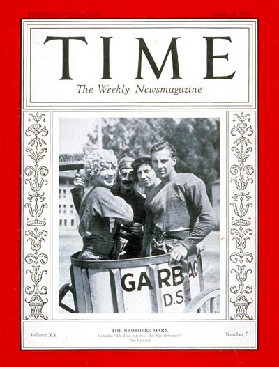 TIME Magazine Cover: Groucho, Harpo, Chico & Zeppo Marx -- Aug. 15, 1932