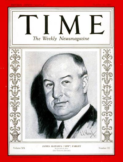 TIME Magazine Cover: James A Farley -- Oct. 31, 1932