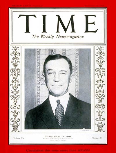 TIME Magazine Cover: Melvin A. Traylor -- Nov. 21, 1932