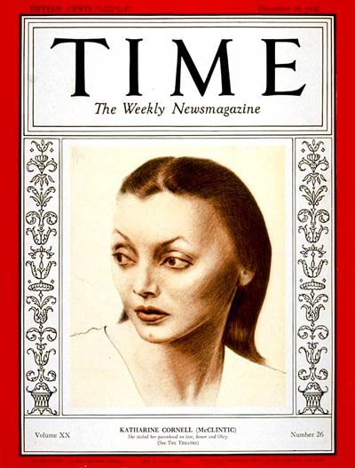 TIME Magazine Cover: Katharine Cornell -- Dec. 26, 1932