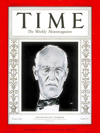 TIME Magazine Cover: William W. Atterbury -- Feb. 20, 1933