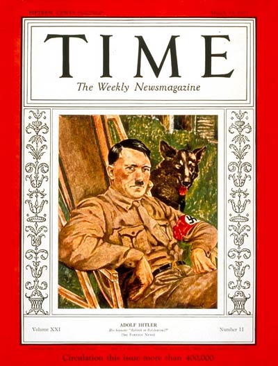 TIME Magazine Cover: Adolf Hitler -- Mar. 13, 1933