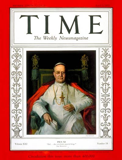 TIME Magazine Cover: Pope Pius XI -- Apr. 3, 1933