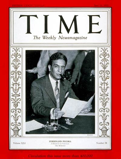 TIME Magazine Cover: Ferdinand Pecora -- June 12, 1933