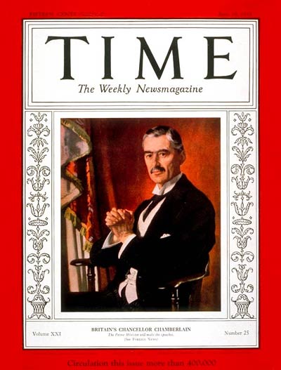 TIME Magazine Cover: Neville Chamberlain -- June 19, 1933