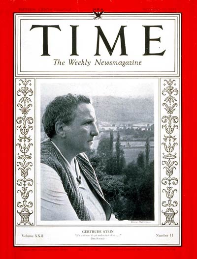 TIME Magazine Cover: Gertrude Stein -- Sep. 11, 1933