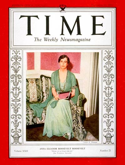 TIME Magazine Cover: Eleanor Roosevelt -- Nov. 20, 1933