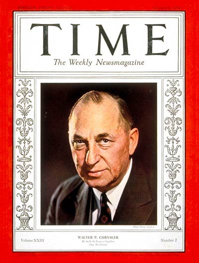 TIME Magazine Cover: Walter P. Chrysler -- Jan. 8, 1934
