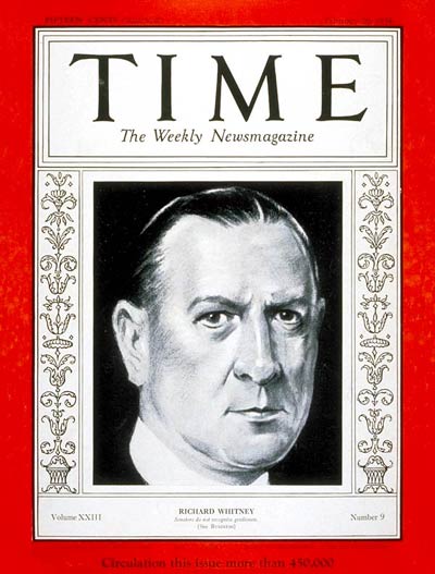 TIME Magazine Cover: Richard Whitney -- Feb. 26, 1934