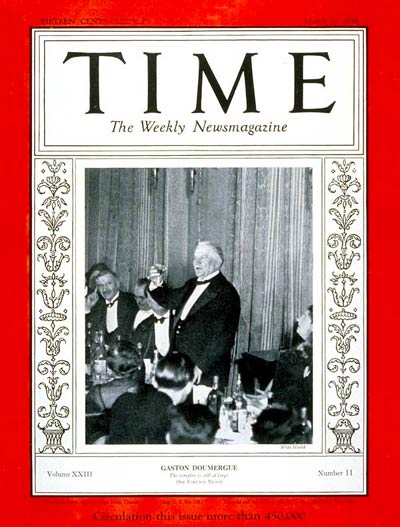 TIME Magazine Cover: Gaston Doumergue -- Mar. 12, 1934