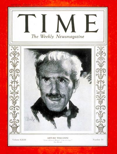 TIME Magazine Cover: Arturo Toscanini -- Apr. 2, 1934