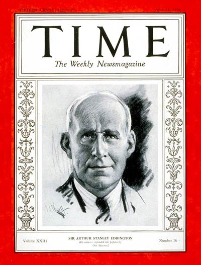 TIME Magazine Cover: Sir Arthur Eddington -- Apr. 16, 1934