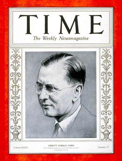TIME Magazine Cover: Errett L. Cord -- Apr. 23, 1934