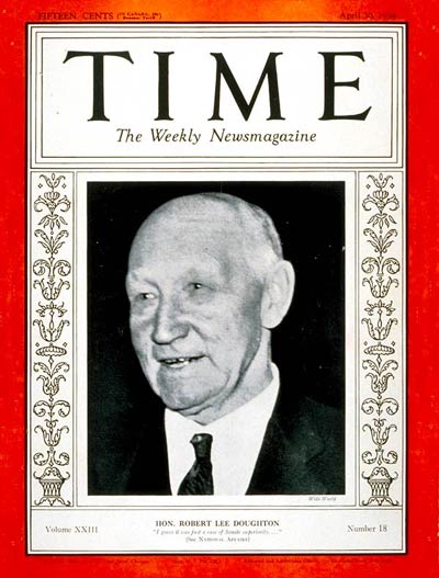 TIME Magazine Cover: Robert Lee Doughton -- Apr. 30, 1934