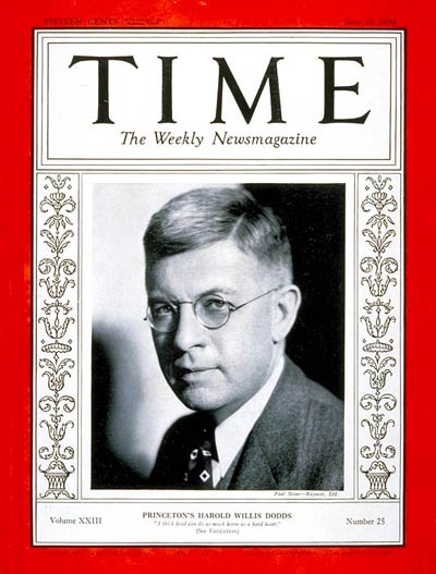 TIME Magazine Cover: Harold Willis Dodds -- June 18, 1934