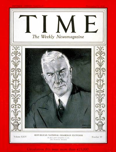TIME Magazine Cover: Henry P. Fletcher -- Nov. 5, 1934