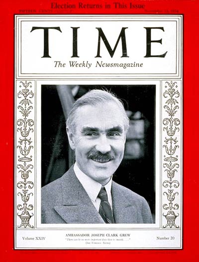 TIME Magazine Cover: Joseph C. Grew -- Nov. 12, 1934