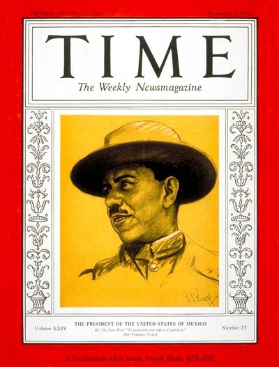 TIME Magazine Cover: General Lázaro Cárdenas -- Dec. 3, 1934