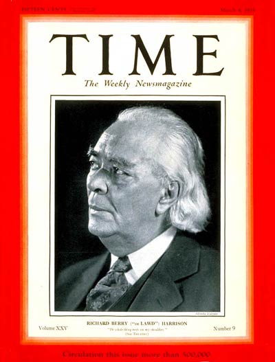 TIME Magazine Cover: Richard B. Harrison -- Mar. 4, 1935